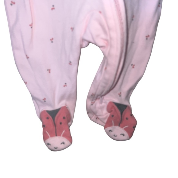 ☠️5/$20☠️ CARTERS | LITTLE SISTER PLAY OR SLEEP FLORAL FOOTIE OUTFIT 3M - Picture 2 of 5